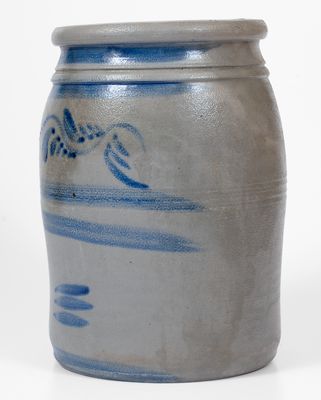 2 Gal. Greensboro, PA Stoneware Jar w/ Elaborate Freehand Cobalt Decoration