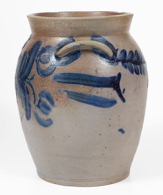 1 1/2 Gal. Baltimore Stoneware Jar w/ Floral Decoration, circa 1825