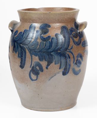 1 1/2 Gal. Baltimore Stoneware Jar w/ Floral Decoration, circa 1825