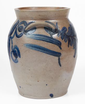 1 1/2 Gal. Baltimore Stoneware Jar w/ Floral Decoration, circa 1825