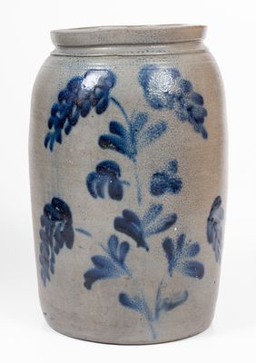 2 Gal. Stoneware Jar w/ Elaborate Floral Decoration, Remmey Pottery, Philadelphia, PA