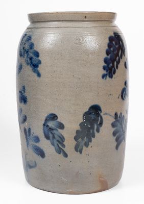 2 Gal. Stoneware Jar w/ Elaborate Floral Decoration, Remmey Pottery, Philadelphia, PA