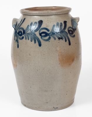 3 Gal. Baltimore, MD Stoneware Jar w/ Floral Decoration, circa 1825