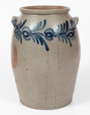 3 Gal. Baltimore, MD Stoneware Jar w/ Floral Decoration, circa 1825