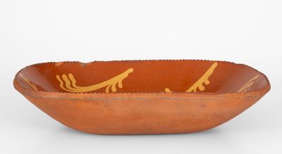 Slip-Decorated Philadelphia Redware Loaf Dish