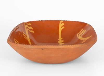 Slip-Decorated Philadelphia Redware Loaf Dish