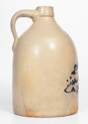 Scarce HAXSTUN & CO. / FORT EDWARD N.Y. Stoneware Chicken Jug, c1875