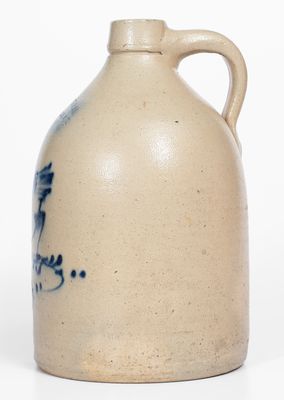 Scarce HAXSTUN & CO. / FORT EDWARD N.Y. Stoneware Chicken Jug, c1875