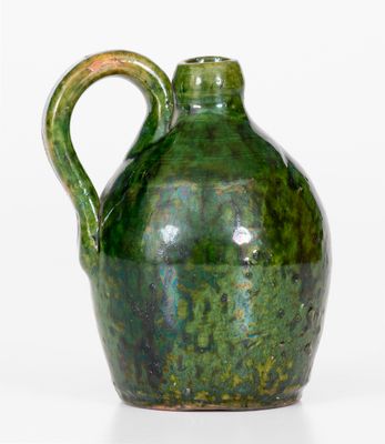 Fine Miniature Copper-Glazed Redware Jug, probably William Eby, Conestoga, Ontario, Canada