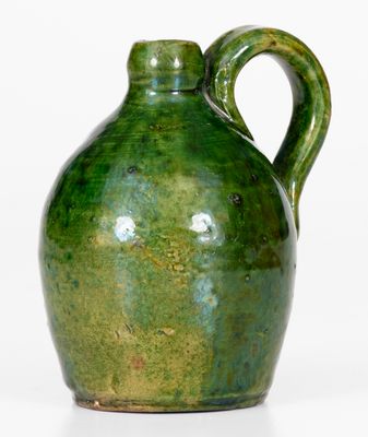 Fine Miniature Copper-Glazed Redware Jug, probably William Eby, Conestoga, Ontario, Canada