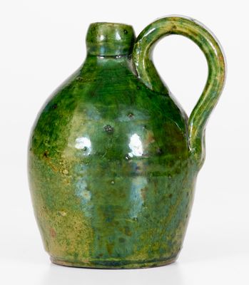 Fine Miniature Copper-Glazed Redware Jug, probably William Eby, Conestoga, Ontario, Canada