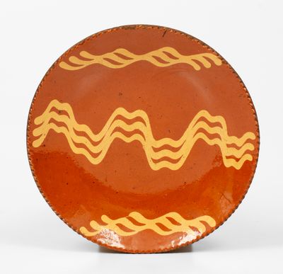 Slip-Decorated Philadelphia Redware Plate, circa 1840