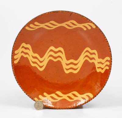 Slip-Decorated Philadelphia Redware Plate, circa 1840