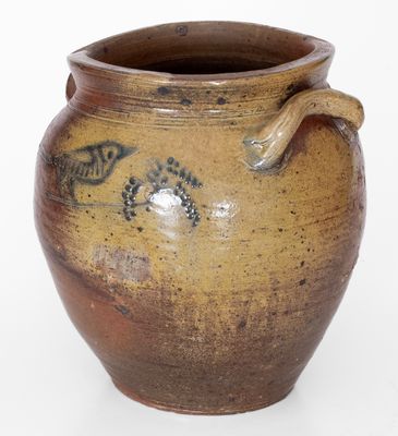 Exceedingly Rare and Important Adam States (NYC / NJ / CT) Stoneware Bird Jar, 18th century