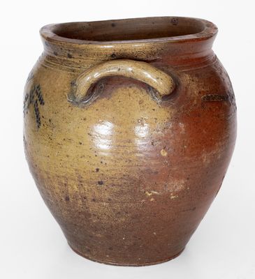 Exceedingly Rare and Important Adam States (NYC / NJ / CT) Stoneware Bird Jar, 18th century