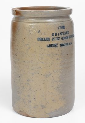 Rare LOCUST GROVE, MD Eastern Shore Advertising Jar Marked P. HERRMANN / BALTO.