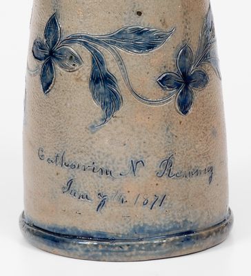 Important Stoneware Vase Made by Henry H. Remmey for His Wife, Philadelphia, 1871