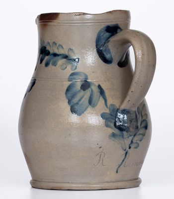 Extremely Rare One-Quart Stoneware Pitcher w/ Script 