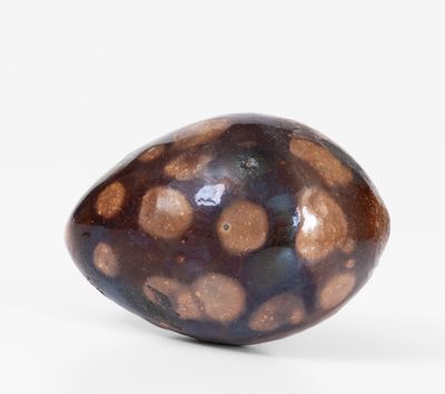 Unusual Albany-Glazed Stoneware Egg, probably Ohio origin