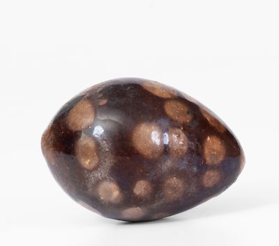 Unusual Albany-Glazed Stoneware Egg, probably Ohio origin