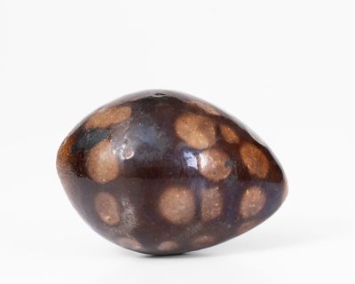 Unusual Albany-Glazed Stoneware Egg, probably Ohio origin