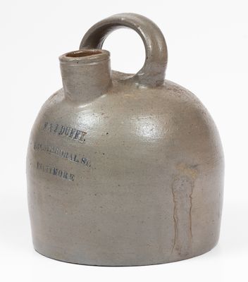 Scarce M. & J. DUFFY / 164 CATHEDRAL ST. / BALTIMORE Stoneware Liquor Jug