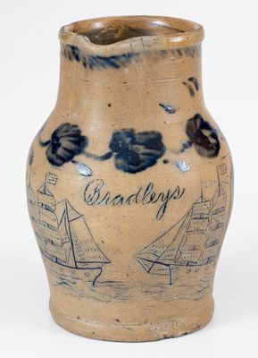 The John Bradley Incised Ship Growler, Remmey Family Masterwork, Philadelphia, PA