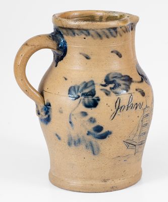 The John Bradley Incised Ship Growler, Remmey Family Masterwork, Philadelphia, PA