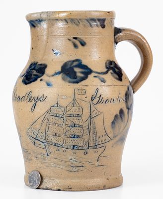 The John Bradley Incised Ship Growler, Remmey Family Masterwork, Philadelphia, PA