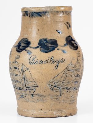 The John Bradley Incised Ship Growler, Remmey Family Masterwork, Philadelphia, PA