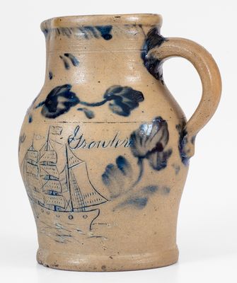 The John Bradley Incised Ship Growler, Remmey Family Masterwork, Philadelphia, PA