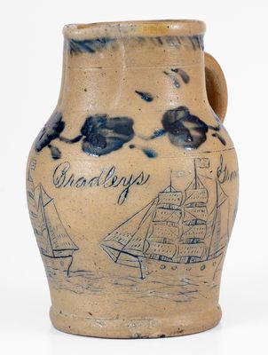 The John Bradley Incised Ship Growler, Remmey Family Masterwork, Philadelphia, PA