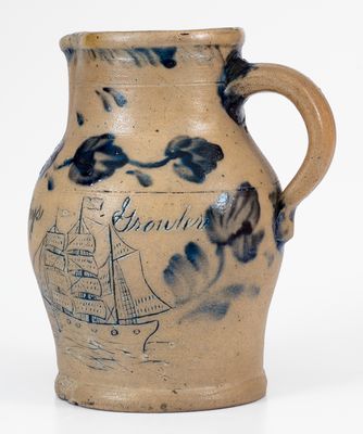 The John Bradley Incised Ship Growler, Remmey Family Masterwork, Philadelphia, PA