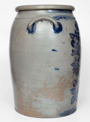 Rare and Fine 20 Gal. Stoneware Jar w/ Elaborate Rose Decoration, James Hamilton, Greensboro, PA