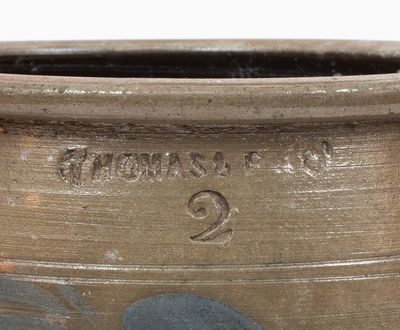 2 Gal. THOMAS & BRO., Huntingdon, PA, Stoneware Jar w/ Floral Decoration