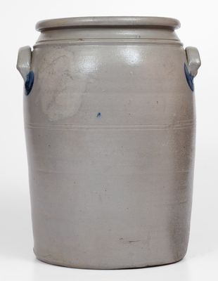 Fine 3 Gal. Greensboro, PA Stoneware Jar w/ Elaborate Freehand Vine Decoration