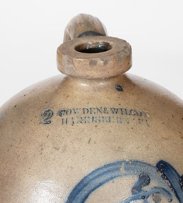 COWDEN & WILCOX / HARRISBURG, PA Man-in-the-Moon Jug, Pictured in Made of Mud