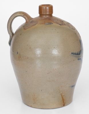 2 Gal. D.P SHENFELDER / READING, PA Stoneware Jug w/ Floral Decoration