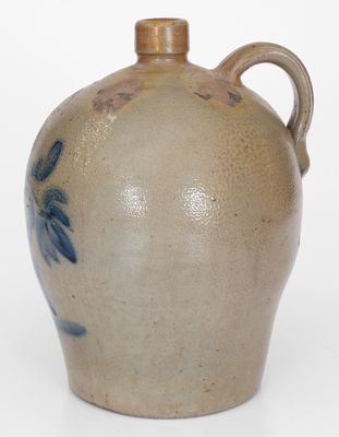 2 Gal. D.P SHENFELDER / READING, PA Stoneware Jug w/ Floral Decoration