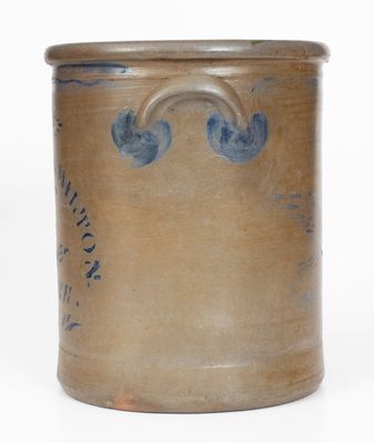 Rare RICHEY & HAMILTON / PALATINE, W.VA Crock w/ Eagle Stenciling on Reverse