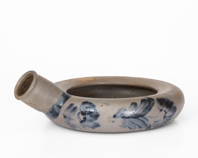 Extremely Rare Baltimore Stoneware Bedpan w/ Floral Decoration, circa 1850