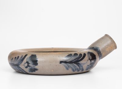 Extremely Rare Baltimore Stoneware Bedpan w/ Floral Decoration, circa 1850