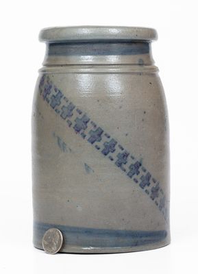 Western PA Stoneware Canning Jar w/ Stenciled Decoration