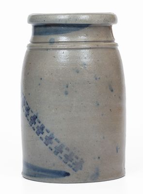 Western PA Stoneware Canning Jar w/ Stenciled Decoration