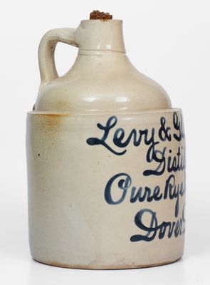 Levy & Glosking / Distillers of / Pure Rye Whiskey / Dover. Del. Stoneware Jug