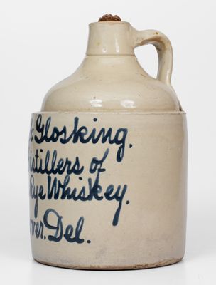 Levy & Glosking / Distillers of / Pure Rye Whiskey / Dover. Del. Stoneware Jug