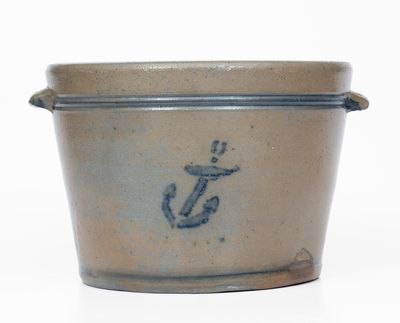 Rare Western PA Stoneware Pail w/ Stenciled Anchor Decoration