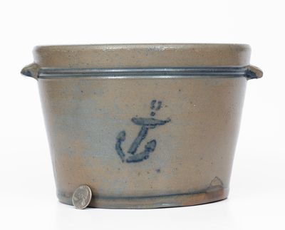 Rare Western PA Stoneware Pail w/ Stenciled Anchor Decoration