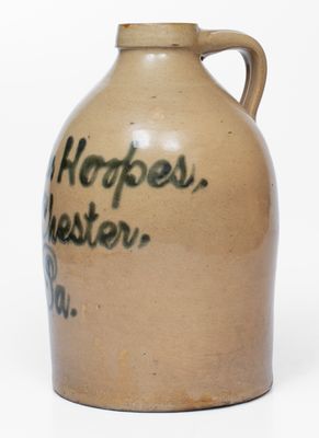 West Chester, PA Stoneware Script Advertising Jug