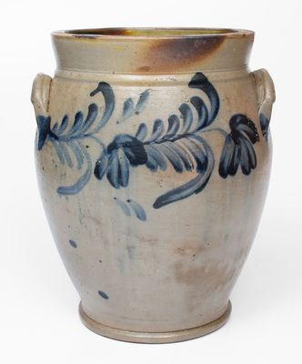 3 Gal. Remmey, Philadelphia, PA Stoneware Jar with Floral Decoration